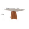 Mesa de Madeira Maitê 130 Cm com Vidro Cinamomo/Off White - Cimol