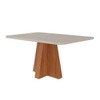Mesa de Madeira Maitê 130 Cm com Vidro Cinamomo/Off White - Cimol