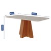Mesa de Madeira Maitê 160 Cm com Vidro Cinamomo/Off White - Cimol