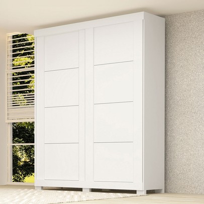 Guarda-Roupa Helena 2 Portas 2 Gavetas 100% Mdf Branco - Acp Móveis
