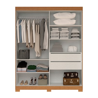 Guarda-Roupa Helena 2 Portas 2 Gavetas 100% Mdf Flex Cinamomo/Off White - Acp Móveis