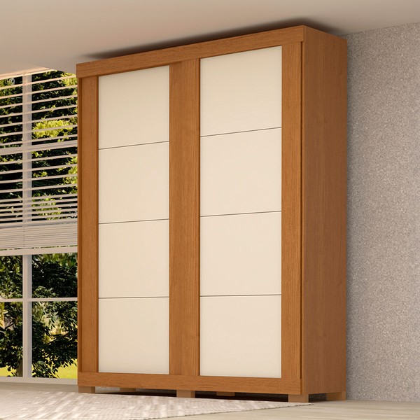 Guarda-Roupa Helena 2 Portas 2 Gavetas 100% Mdf Flex Cinamomo/Off White - Acp Móveis