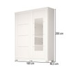 Guarda-Roupa Casal Helena 2 Portas 2 Gavetas com Espelho 100% Mdf Branco - Acp Móveis
