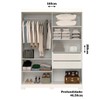 Guarda-Roupa Casal Helena 2 Portas 2 Gavetas com Espelho 100% Mdf Branco - Acp Móveis