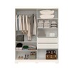 Guarda-Roupa Casal Helena 2 Portas 2 Gavetas com Espelho 100% Mdf Branco - Acp Móveis