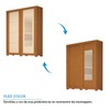 Guarda-Roupa Casal Helena 2 Portas 2 Gavetas com Espelho 100% Mdf Flex Cinamomo/Off White - Acp Móveis