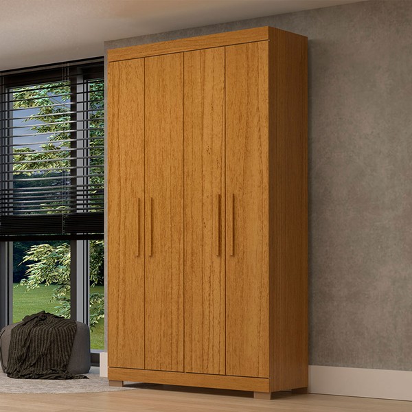 Guarda-Roupa Solteiro Lana 4 Portas 2 Gavetas 100% Mdf Cinamomo - Acp Móveis