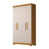 Guarda-Roupa Solteiro Lana 4 Portas 2 Gavetas 100% Mdf Cinamomo/Off White - Acp Móveis