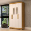 Guarda-Roupa Solteiro Lana 4 Portas 2 Gavetas com Espelho 100% Mdf Cinamomo/Off White - Acp Móveis