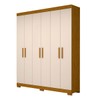 Guarda-Roupa Casal Lana 6 Portas 2 Gavetas 100% Mdf Cinamomo/Off White - Acp Móveis