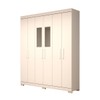 Guarda-Roupa Casal Lana 6 Portas 2 Gavetas com Espelho 100% Mdf Branco - Acp Móveis
