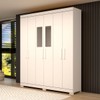 Guarda-Roupa Casal Lana 6 Portas 2 Gavetas com Espelho 100% Mdf Branco - Acp Móveis