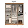 Guarda-Roupa Casal Lana 6 Portas 2 Gavetas com Espelho 100% Mdf Cinamomo/Off White - Acp Móveis