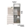 Guarda-Roupa Solteiro Melissa 2 Portas 4 Gavetas com Espelho 100% Mdf Flex Branco - Acp Móveis