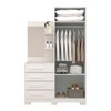 Guarda-Roupa Solteiro Melissa 2 Portas 4 Gavetas com Espelho 100% Mdf Flex Branco - Acp Móveis
