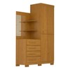 Guarda-Roupa Solteiro Melissa 2 Portas 4 Gavetas com Espelho 100% Mdf Cinamomo - Acp Móveis