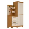 Guarda-Roupa Solteiro Melissa 2 Portas 4 Gavetas com Espelho 100% Mdf Cinamomo/Off White - Acp Móveis