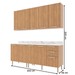 Cozinha Compacta Girassol 9 Portas e 3 Gavetas com Divisor de Talheres Freijó/Mármore Branco - Tecnomobili
