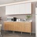 Cozinha Compacta Girassol 9 Portas e 3 Gavetas com Divisor de Talheres Freijó/Branco/Mármore Branco - Tecnomobili
