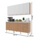 Cozinha Compacta Girassol 9 Portas e 3 Gavetas com Divisor de Talheres Freijó/Branco/Mármore Branco - Tecnomobili