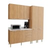 Cozinha Compacta Jasmine 9 Portas e 3 Gavetas com Divisor de Talheres Freijó/Mármore Branco - Tecnomobili