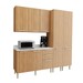 Cozinha Compacta Jasmine 9 Portas e 3 Gavetas com Divisor de Talheres Freijó/Mármore Branco - Tecnomobili