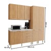 Cozinha Compacta Jasmine 9 Portas e 3 Gavetas com Divisor de Talheres Freijó/Mármore Branco - Tecnomobili