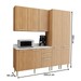 Cozinha Compacta Jasmine 9 Portas e 3 Gavetas com Divisor de Talheres Freijó/Mármore Branco - Tecnomobili