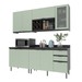 Cozinha Compacta Azaleia 8 Portas e 3 Gavetas com Divisor de Talheres  Mármore Lunar/Verde Mar - Tecnomobili