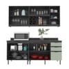 Cozinha Compacta Azaleia 8 Portas e 3 Gavetas com Divisor de Talheres  Mármore Lunar/Verde Mar - Tecnomobili