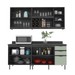 Cozinha Compacta Azaleia 8 Portas e 3 Gavetas com Divisor de Talheres Mármore Lunar/Verde Mar/Freijó - Tecnomobili