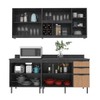 Cozinha Compacta Azaleia 8 Portas e 3 Gavetas com Divisor de Talheres Mármore Lunar/Freijó/Verde Mar - Tecnomobili