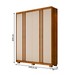 Guarda-Roupa Casal Singapura 4 Portas 3 Gavetas Ripado Cinamomo/Off White - Pnr Móveis