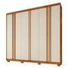 Guarda-Roupa Casal Singapura 6 Portas 4 Gavetas Ripado Off White/Cinamomo - Pnr Móveis