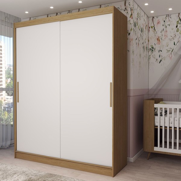 Guarda-Roupa de Bebê Swift 2 Portas 2 Gavetas Cinamomo/Branco - Panorama Móveis
