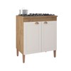 Balcão de Cozinha 72 Cm Viena 2 Portas Canelato Rústico/Natura Off White - Atualle Móveis