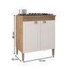 Balcão de Cozinha 72 Cm Viena 2 Portas Canelato Rústico/Natura Off White - Atualle Móveis