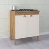 Balcão de Cozinha 72 Cm Viena 2 Portas Canelato Rústico/Natura Off White - Atualle Móveis