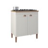 Balcão de Cozinha 72 Cm Viena 2 Portas Off White/Canelato Rústico - Atualle Móveis