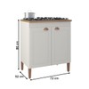 Balcão de Cozinha 72 Cm Viena 2 Portas Off White/Canelato Rústico - Atualle Móveis