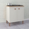 Balcão de Cozinha 72 Cm Viena 2 Portas Off White/Canelato Rústico - Atualle Móveis