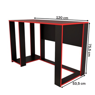 Mesa Gamer Level Espaço para 2 Monitores e Cpu Preto/Vermelho - Panorama Móveis