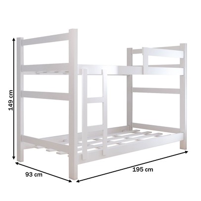 Beliche Aconchego 100% Mdf com Escada e Grade de Proteção Branco - Panorama Móveis