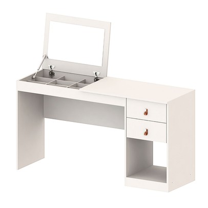 Escrivaninha e Penteadeira Telasul Versa Home com Espelho 2 Gavetas Branco - Telasul