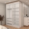 Guarda-Roupa Solteiro Dubai 4 Portas 2 Gavetas com Cômoda 6 Gavetas 100% Mdf Branco/Olmo - Panorama Móveis