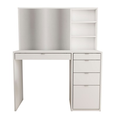 Penteadeira Vitória 5 Gavetas 2 Prateleiras Branco - Panorama Móveis