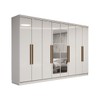 Guarda-Roupa Casal Odisseia 8 Portas 4 Gavetas com Espelho Branco - Panorama Móveis