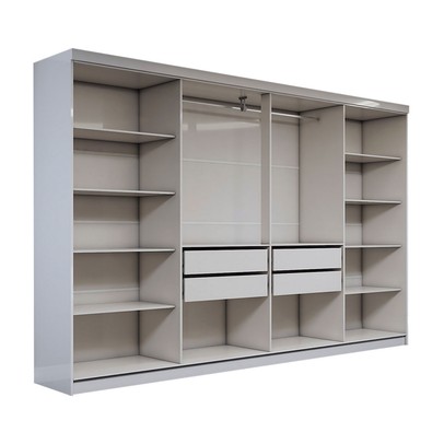 Guarda-Roupa Casal Odisseia 8 Portas 4 Gavetas com Espelho Branco - Panorama Móveis