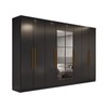 Guarda-Roupa Casal Odisseia 8 Portas 4 Gavetas com Espelho Preto - Panorama Móveis
