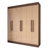 Guarda-Roupa Casal Suíça 6 Portas 2 Gavetas 100% Mdf Castanho/Nude - Panorama Móveis